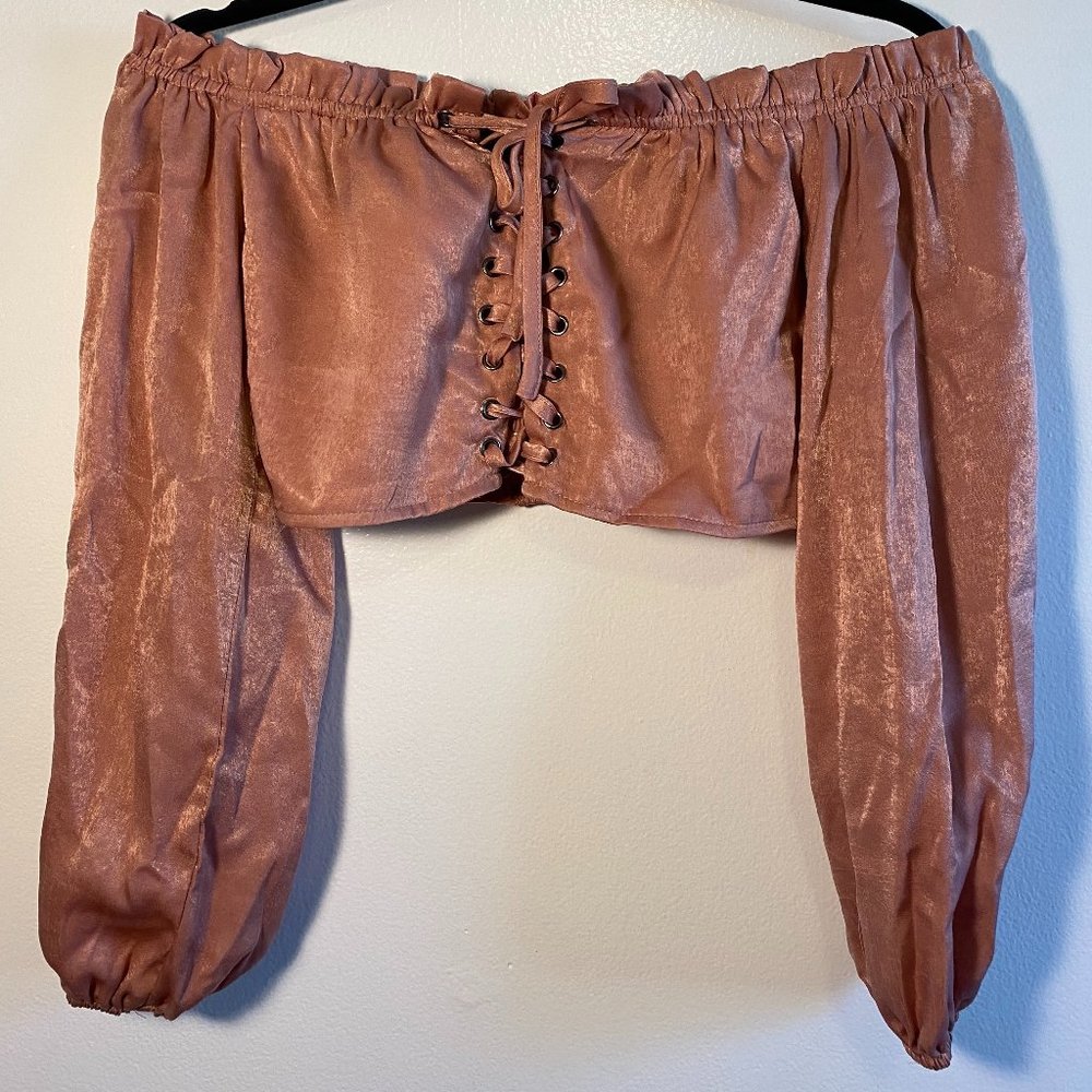 Over the shoulder Corset Crop top